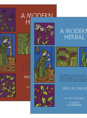 A Modern Herbal 现代草药系列2册 草本植物药用百科全书 Margaret Grieve进口原版英文书籍