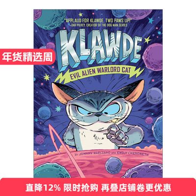 英文原版 Klawde Evil Alien Warlord Cat 01 邪恶猫大帝克劳德系列1 儿童章节桥梁书幽默科幻小说Johnny Marciano英文版进口书籍