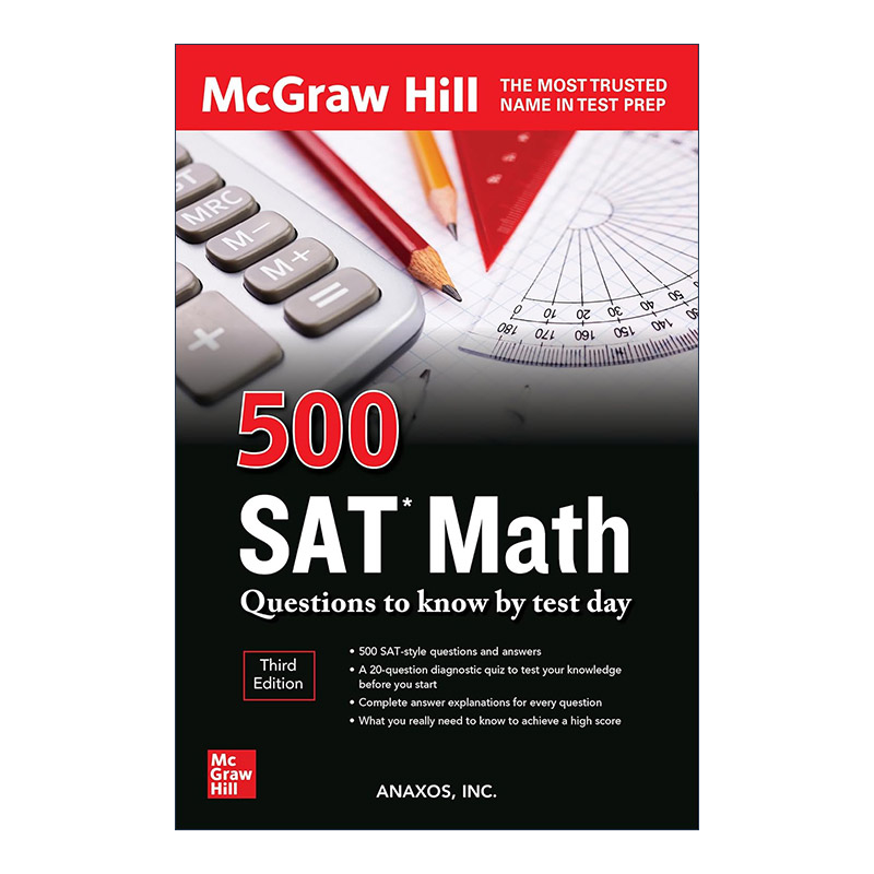 英文原版 500 SAT Math Questions to Know By Test Day 美国高考数学500题 第3版 英文版 进口英语原版书籍