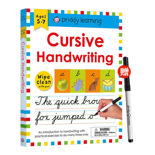 擦擦书 书写 Wipe Clean Workbook Cursive Handwriting 英文原版书  可重复擦写英文书写练习册 原版