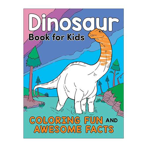 英文原版 Dinosaur Book for Kids 给孩子的恐龙之书 自然科普百科涂色着色书 益智游戏活动 英文版 进口英语原版书籍