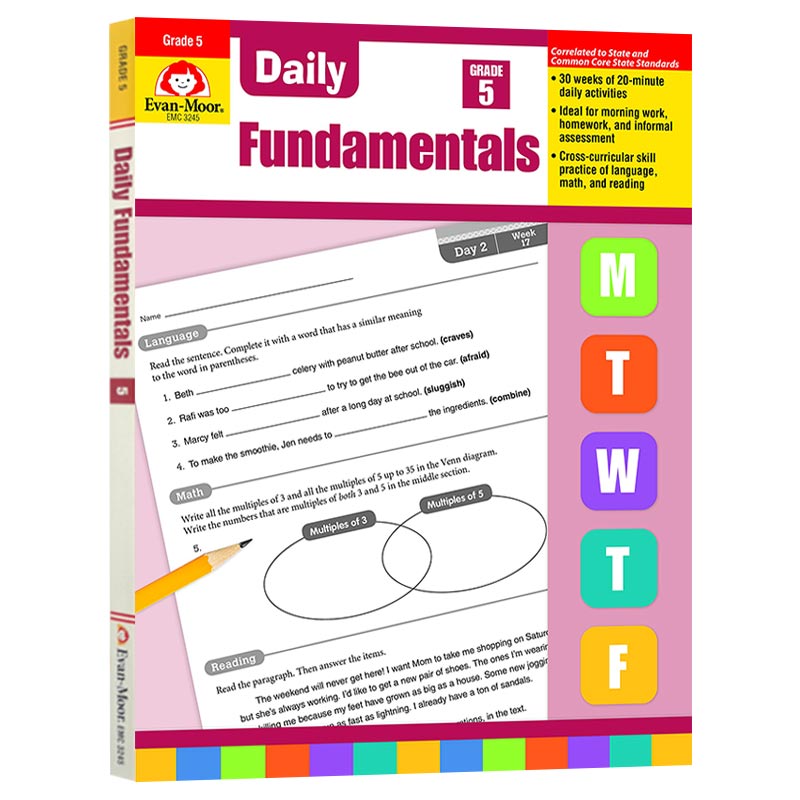 每日练习系列 基础综合练习五年级 完整版 Daily Fundamentals Grade 5 Teacher Edition 基础知识 小学生教辅 英文原版