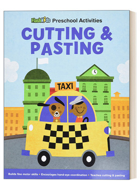 英文原版 Cutting and Pasting 剪一剪贴一贴 学前技能 活动书 Flash Kids Preschool Activity Books 形状认知 英文版 进口英语书