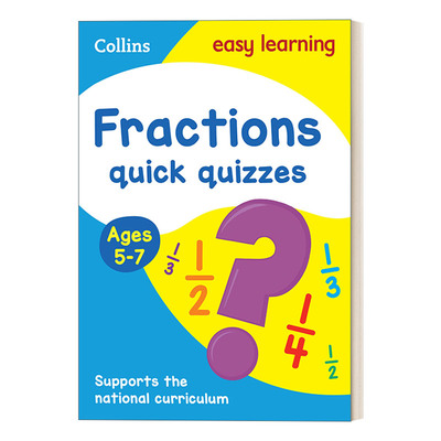 英文原版 Collins Easy Learning KS1 Fractions Quick Quizzes Ages5-7 柯林斯轻松学小学数学分数小测试5-7岁 英文版 进口英语书