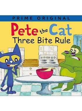 英文原版 Pete the Cat Three Bite Rule 皮特猫 三尝法则 精装绘本 含着色海报 英文版 进口英语原版书籍