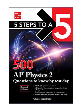 英文原版 5 Steps to A5 500 AP Physics 2 Questions to Know by Test Day AP物理二500问 第2版 英文版 进口英语原版书籍