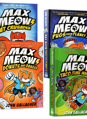 Max Meow 马克思猫1-4册 精装全彩漫画书绘本 爆笑漫画故事书 中小学英语课外阅读进口原版英文书籍