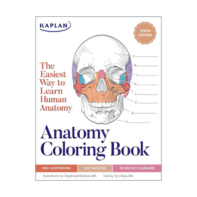 英文原版 Anatomy Coloring Book 卡普兰 医学解剖学涂色书 第10版 英文版 进口英语原版书籍