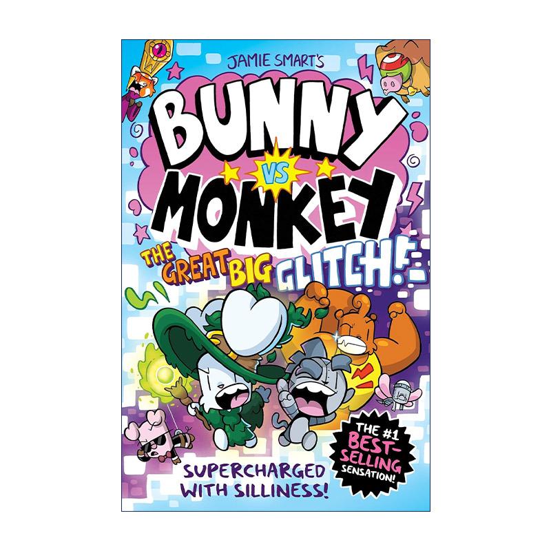英文原版 Bunny vs Monkey The Great Big Glitch 兔子大战猴子之大故障 精装 儿童漫画章节书 英文版 进口英语原版书籍