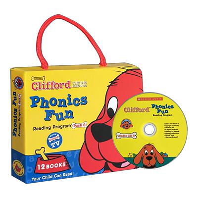英文原版 Clifford Phonics Fun Box Set 6 大红狗自然拼读套装6 带光盘 英文版 进口英语原版书籍