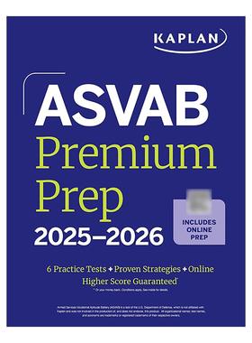 英文原版 ASVAB Premium Prep 2025-2026 卡普兰 英文版 进口英语原版书籍