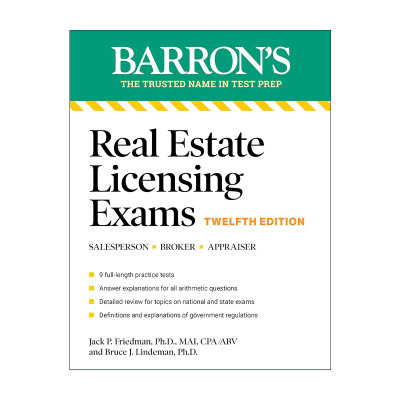英文原版 Real Estate Licensing Exams 巴朗 房地产经纪人执照考试 第12版 英文版 进口英语原版书籍