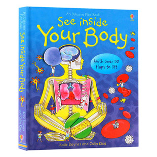 Your Body 看里面 Usborne 大开本纸板翻翻书进口原版 Inside 揭密人体 英文书籍 See