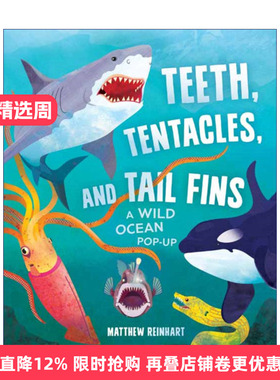 英文原版 Teeth  Tentacles and Tail Fins 狂野的海洋 立体书 Reinhart Pop-Up Studio 英文版 进口英语原版书籍
