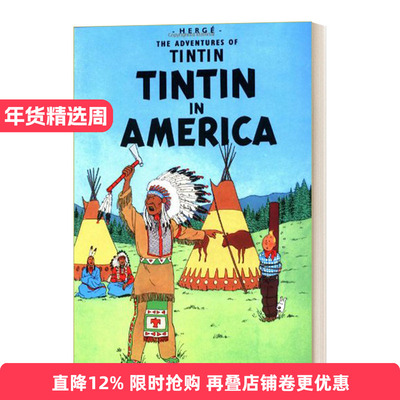 英文原版 Tintin in America 丁丁历险记 丁丁在美洲 英文版 进口英语原版书籍