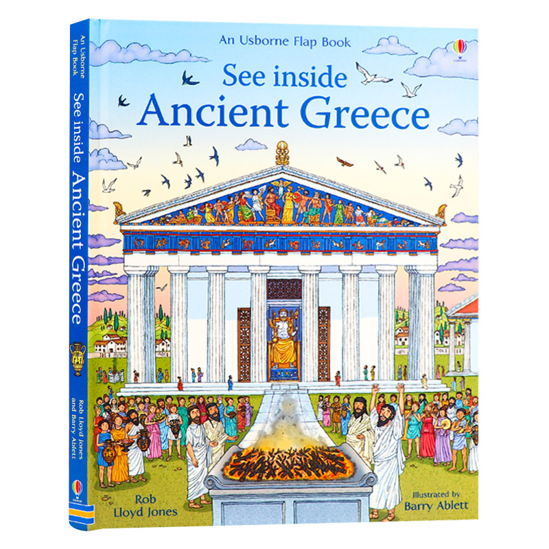 Usborne See Inside Ancient Greece 看里面 揭密古希腊 大开本纸板翻翻书进口英文原版书籍