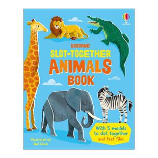 英文原版 Slot-together Animals Book 动物拼接 儿童益智科普百科游戏纸板书 英文版 进口英语原版书籍
