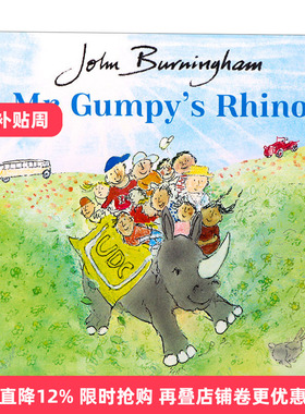 Mr Gumpy's Rhino 甘伯伯的犀牛 约翰·伯明翰绘本 和甘伯伯去游河作者进口原版英文书籍