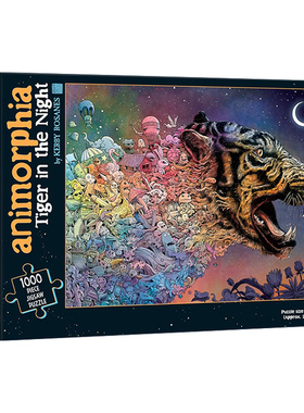 英文原版 Animorphia Tiger in the Night Puzzle 夜间猛虎拼图 变形生物 Kerby Rosanes 英文版 进口英语原版