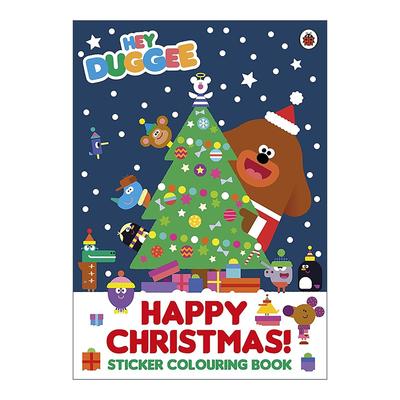 英文原版 Hey Duggee Happy Christmas Sticker Colouring Book 嘿道奇 圣诞贴纸涂色书 英文版 进口英语原版书籍