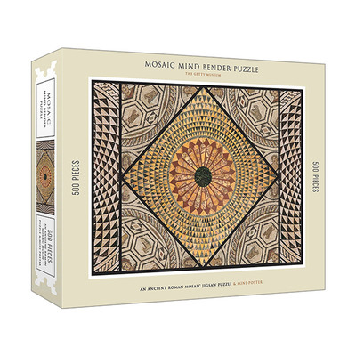 英文原版 Mosaic Mind Bender 500-Piece Puzzle An Ancient Roman Mosaic Jigsaw Puzzle & Mini-Poster 拼图 古罗马马赛克艺术