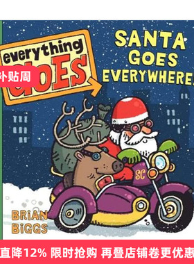 英文原版 Everything Goes Santa Goes Everywhere 交通工具妙趣多 圣诞老人到处走 纸板书 英文版 进口英语原版书籍