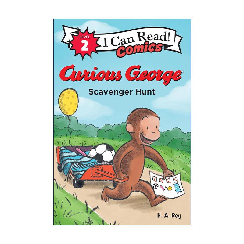 英文原版 Curious George Scavenger Hunt 乔治猴 寻宝游戏 I Can Read Comics Level 2 分级阅读儿童漫画 英文版进口英语原版书籍