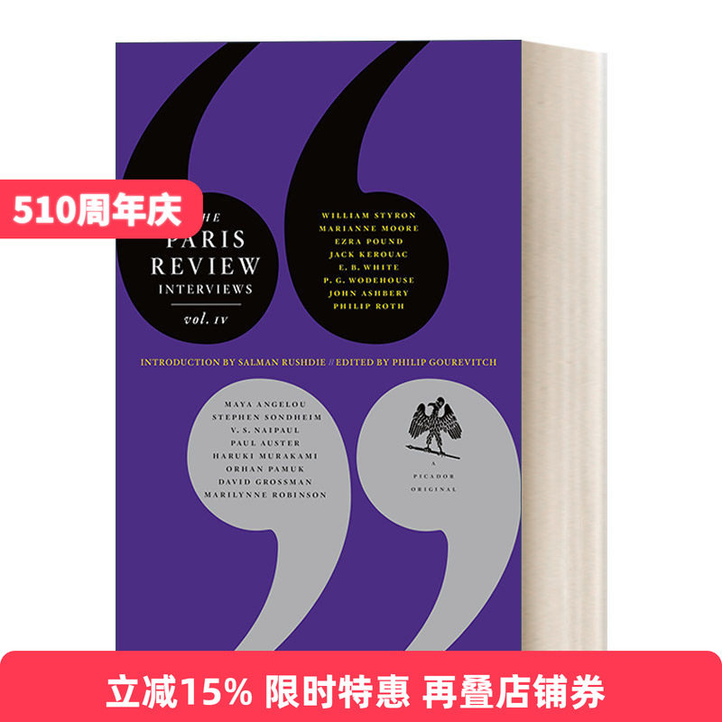 The Paris Review Interviews, IV  巴黎评论作家访谈4进口原版英文书籍
