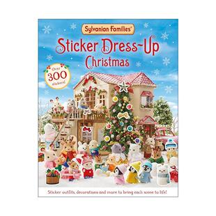 英文原版 Sylvanian Families Sticker Dress-Up Christmas 森贝儿家族圣诞贴纸装扮 英文版 进口英语原版书籍