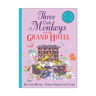英文原版 Three Little Monkeys and the Grand Hotel 三只小猴子和大饭店 昆汀布莱克大开本绘本 Emma Chichester Clark插画