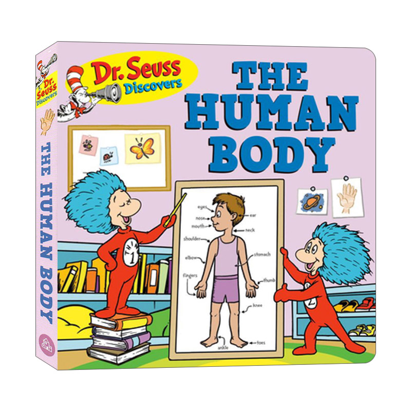 英文原版 Dr.Seuss Discovers Human Bod 苏斯博士发现系列 人体 纸板书 0-3岁低幼儿童科普启蒙认知绘本 亲子互动共读科学早教书