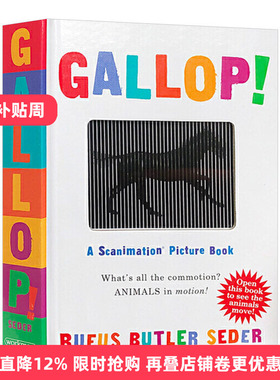 光与影视觉动画书系列 奔跑 Gallop A Scanimation Picture Book 英文原版 马步 动画效果翻翻书 英文版进口原版英语书籍