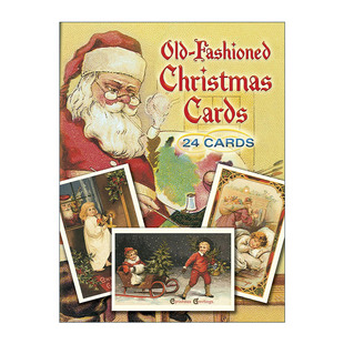 24张 Old 老式 英文原版 经典 进口英语原版 Christmas 英文版 Fashioned 书籍 Cards 可收藏图像 圣诞卡