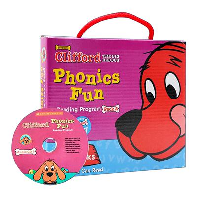 英文原版 Clifford Phonics Fun Box Set 2 大红狗自然拼读套装2 带光盘 英文版 进口英语原版书籍
