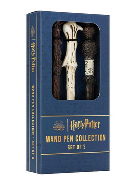 英文原版 Harry Potter Wand Pen Collection 哈利波特权杖笔 3支盒装 含老魔杖 伏地魔的紫杉木魔杖 哈里的冬青木魔杖 英文版