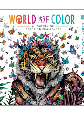 英文原版 World of Color 颜色的世界 填色寻物 着色涂色书 绘本 漫画 艺术 Kerby Rosanes 英文版 进口英语原版书籍