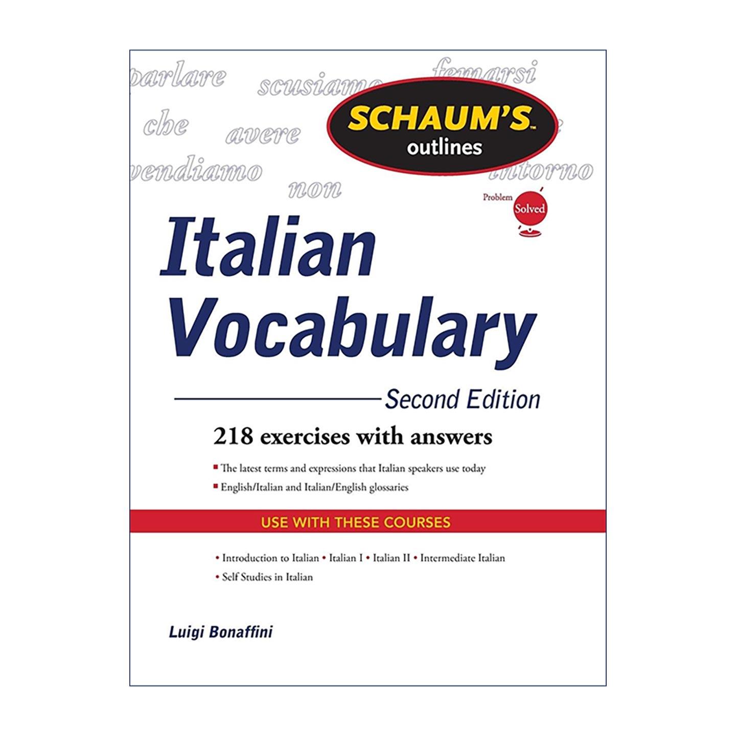 原版 Schaum's Outline of Italian Vocabulary 全美经典学习指导系列 意大利语词汇 第2版 进口原版书籍