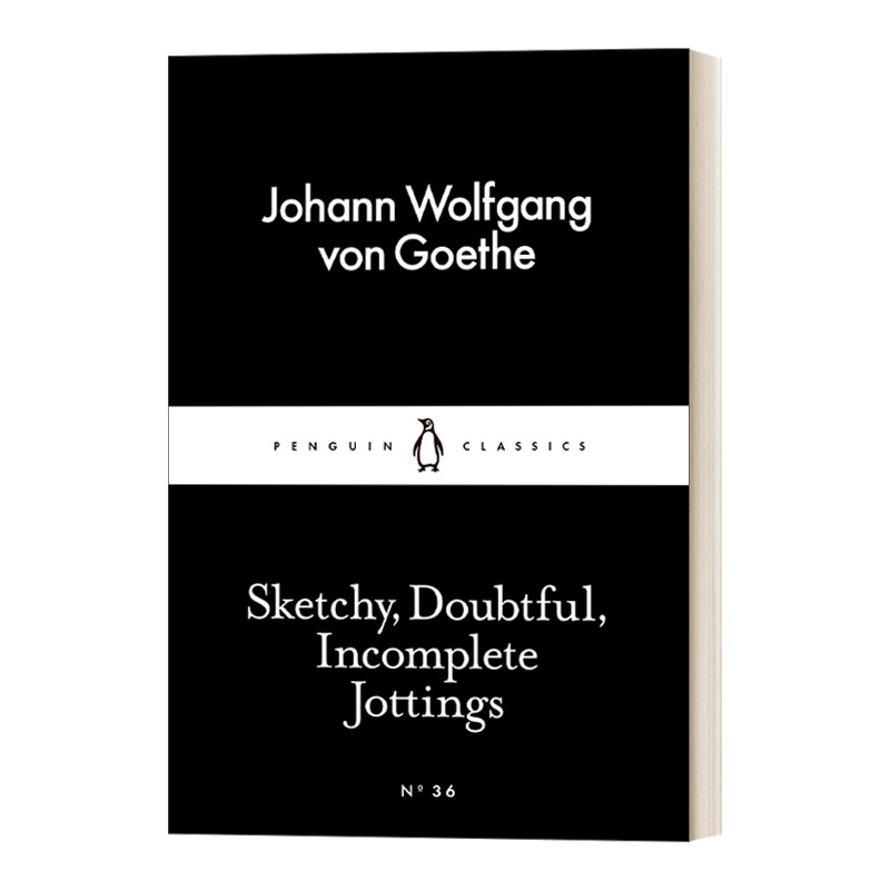 英文原版 Sketchy Doubtful Incomplete Jottings 未完成的笔记 歌德 小黑书 英文版 进口英语原版书籍