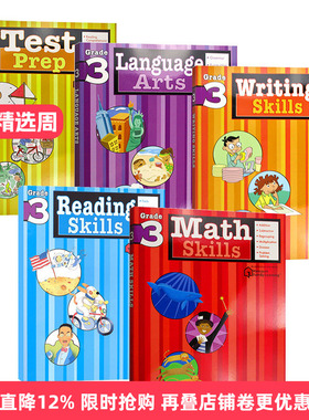 Flash Kids 美国小学三年级英语练习册5册套装 Reading Writing Skills 英文原版辅导书 3年级学生英语阅读写作练习 进口英语书