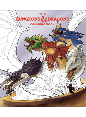 英文原版 The Dungeons and Dragons Coloring Book: 80 Adventurous Line Drawings 龙与地下城涂色书 80个冒险的线条画 进口书