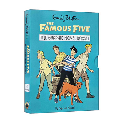 英文原版 Famous Five Graphic Novels 五个小伙伴历险记 4册盒装漫画版 全彩幽默章节桥梁书 英文版 进口英语原版书籍