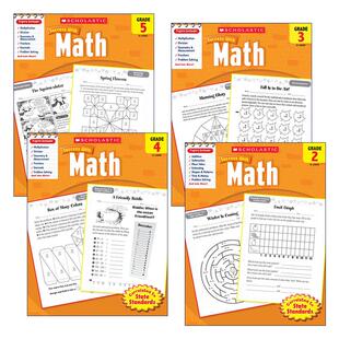 英文原版 Scholastic Success With Math 学乐美国小学二至五年级数学练习册 4册 小学生家庭练习册 英文版 进口英语原版书籍