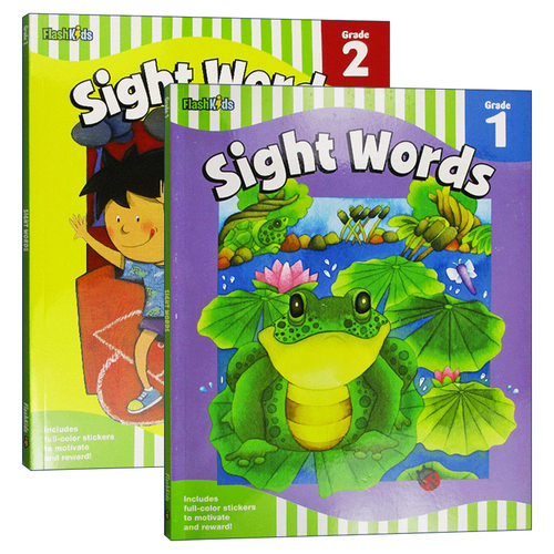 Sight Words: Grade 1-2 Flash Kids 常见词练习册一到二年级 2册进口原版英文书籍