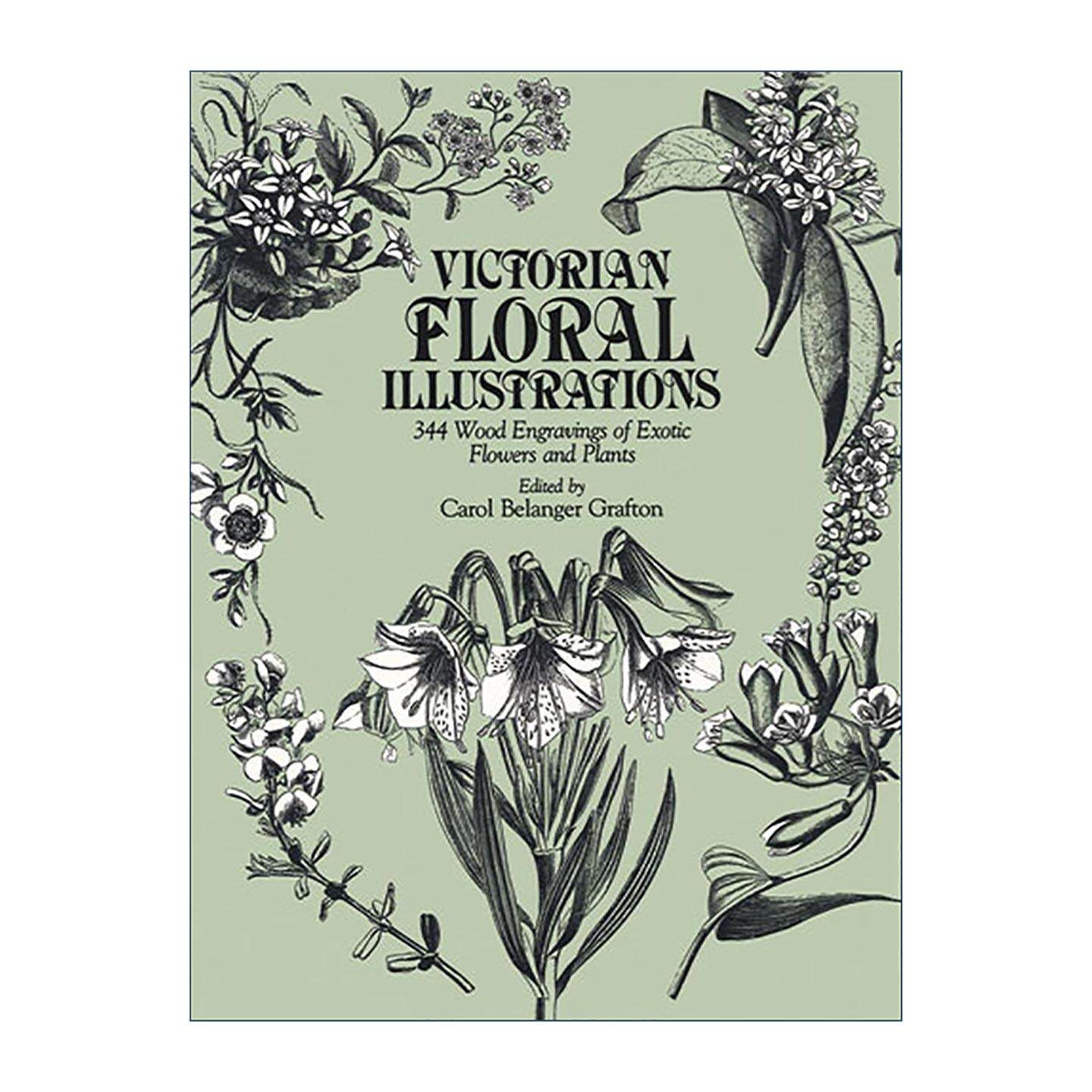 英文原版 Victorian Floral Illustrations 维多利亚花卉插图 植物版画集 装饰设计素材 英文版 进口英语原版书籍