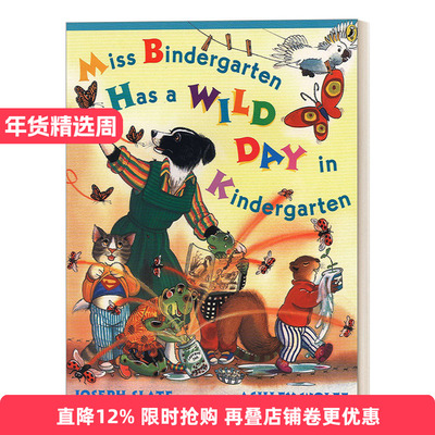 英文原版 Miss Bindergarten Has a Wild Day in Kindergarten 宾得小姐在幼儿园度过了疯狂的一天 3-5岁 英文版 进口英语原版书籍