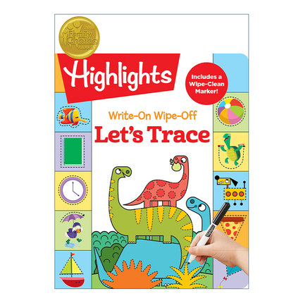 英文原版 Write-On Wipe-Off Let's Trace 可写可擦 描红练习 亮点幼儿儿童启蒙认知绘本 游戏活动书 英文版 进口英语原版书籍
