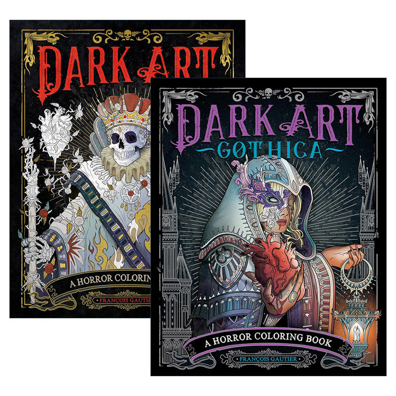 英文原版 Dark Art涂色书系列 2册套装 英文版 进口英语原版书籍