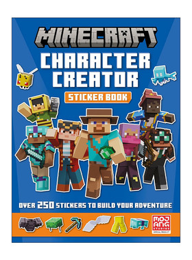 英文原版 Minecraft Character Creator Sticker Book 我的世界 角色创建贴纸书 官方冒险游戏儿童活动书 英文版进口英语原版书籍