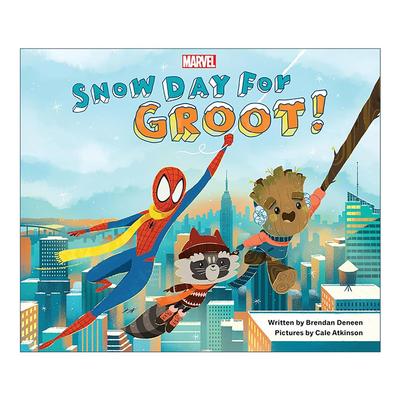 英文原版 Snow Day for Groot The Adventures of Rocket and Groot 格鲁特的下雪天 火箭浣熊与格鲁特历险记 儿童漫威绘本 精装