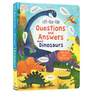 Dinosaurs 关于恐龙 Answers 问与答翻翻书 英文版 英文原版 Questions 恐龙知识百科 Usborne And 儿童英语启蒙绘本 About
